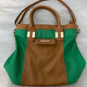 Nine West green leather satchel purse